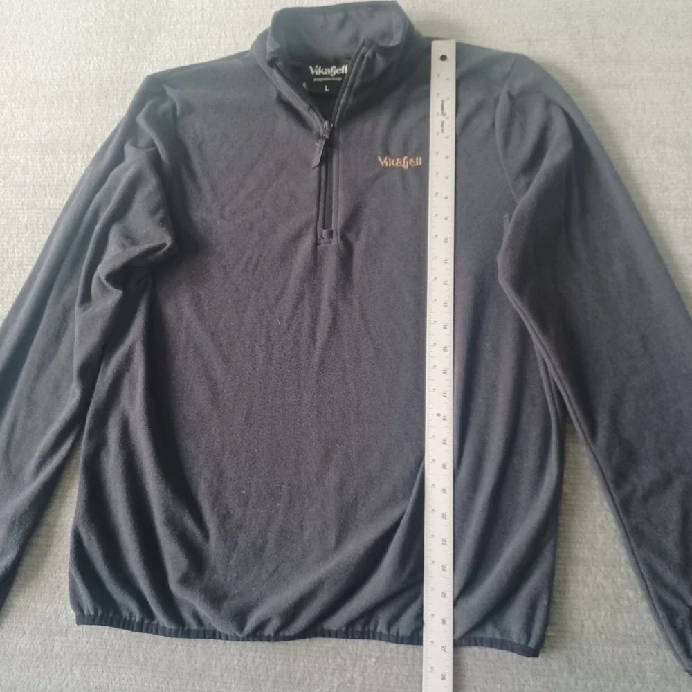 Vikafjell Sweater Mens Large Gray 1/4 Zip Pullover Jumper Outdoor Fleece Hiking